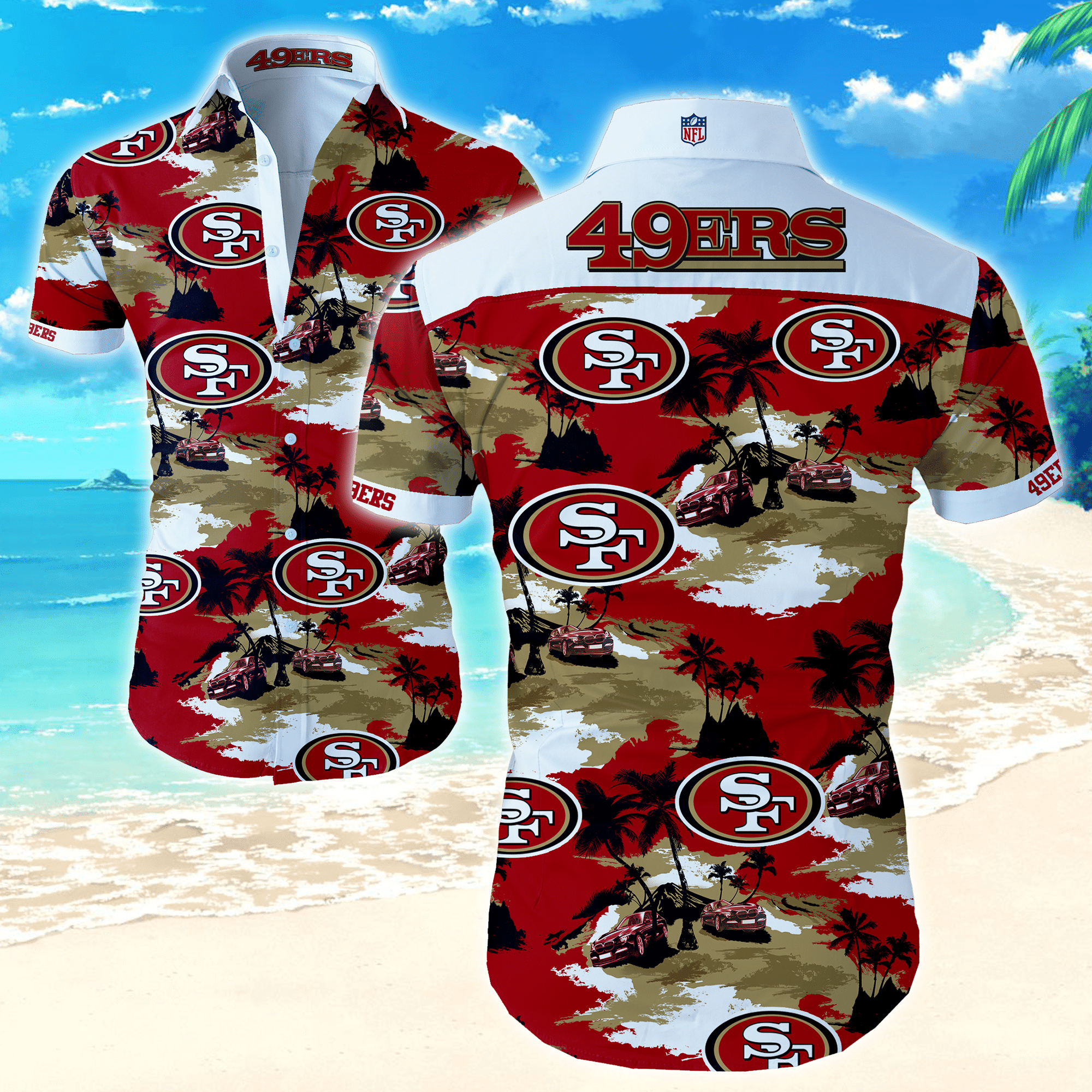 Nfl San Francisco 49ers Hawaiian Shirt Tropical Aloha Button Up