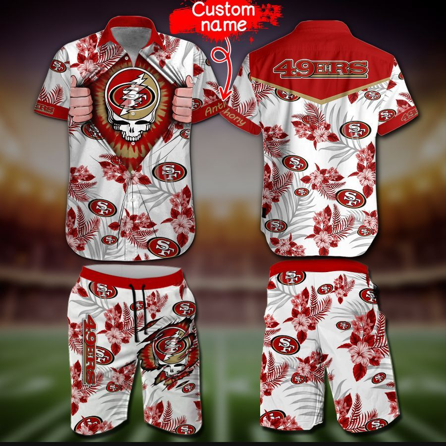 Nfl San Francisco 49ers Hawaiian Shirt Tropical Aloha Button Up