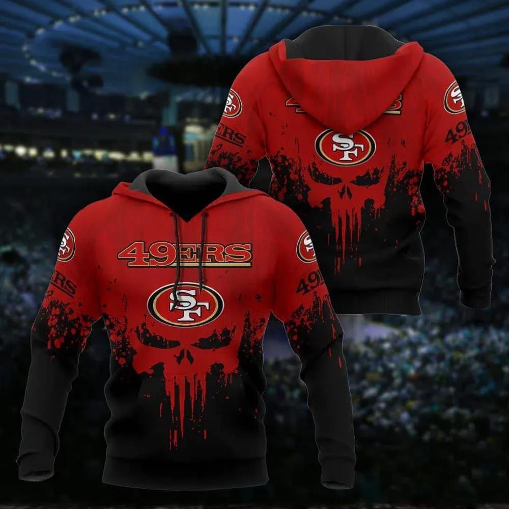NFL San Francisco 49ers Punisher Skull NFL 3D All Over Print Hoodie