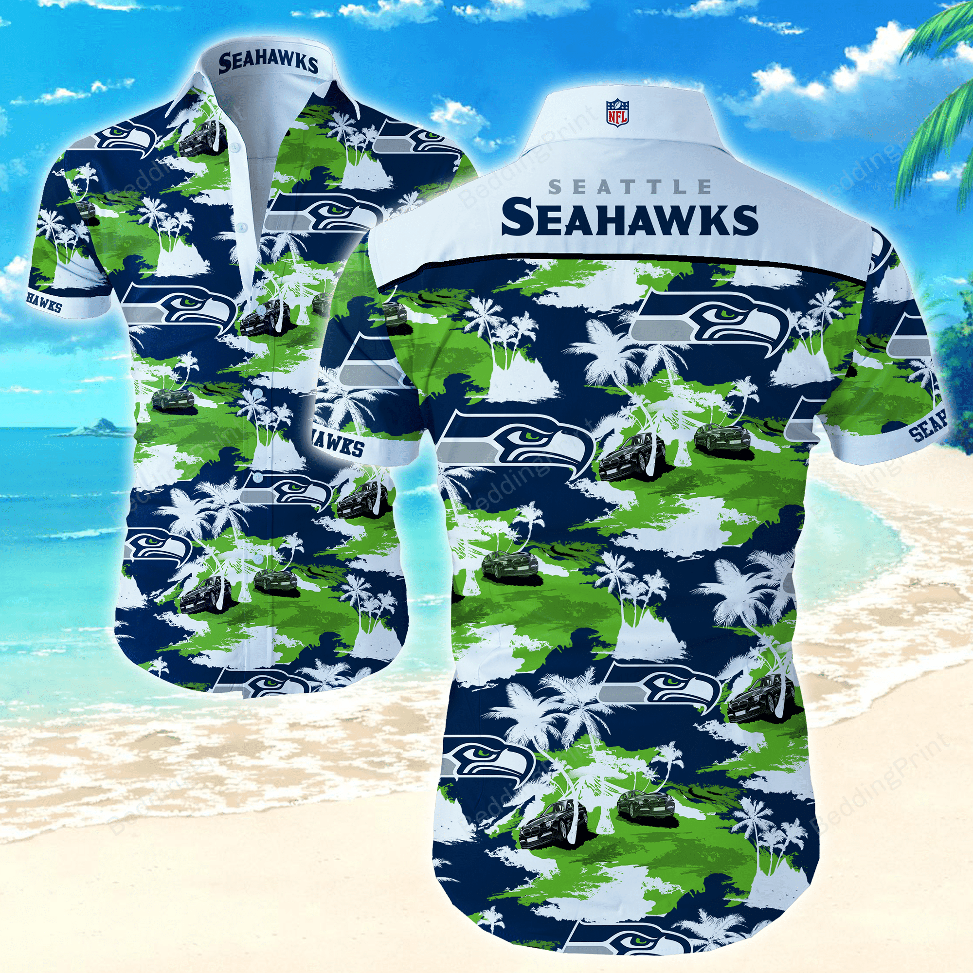 Nfl Seattle Seahawks Hawaiian Shirt Tropical Aloha Button Up