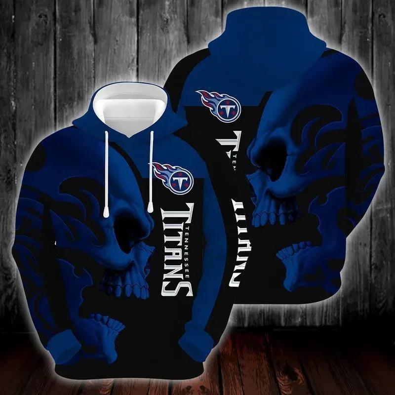 NFL Tennessee Titans Skull NFL 3D All Over Print Hoodie
