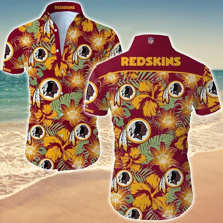 Nfl Washington Redskins Hawaiian Shirt Tropical Aloha Button Up