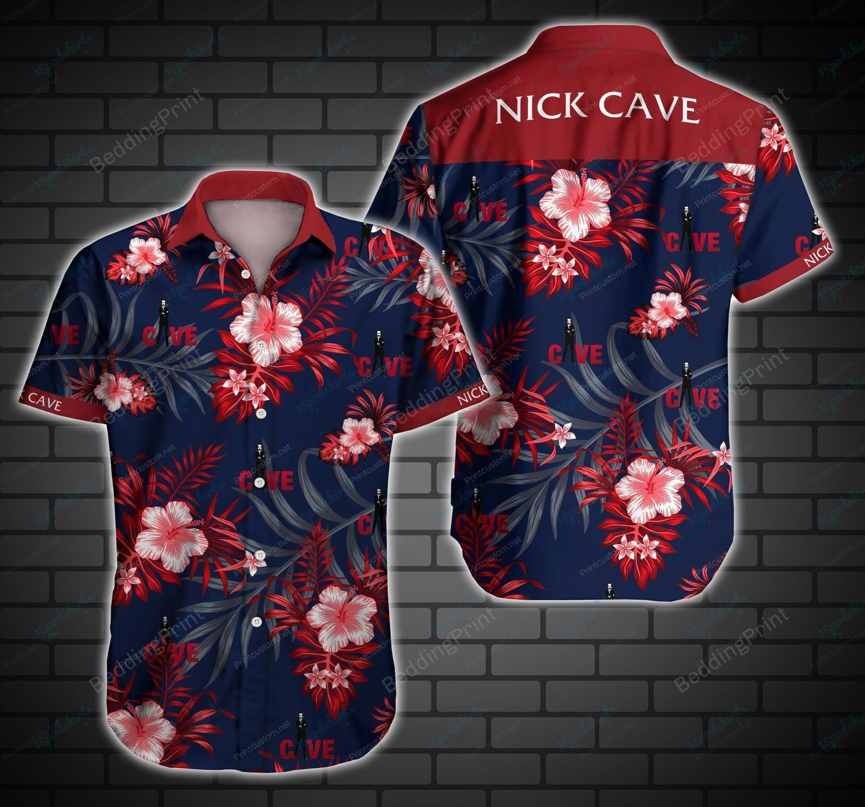 Nick Cave Hawaiian Shirt Tropical Aloha Button Up