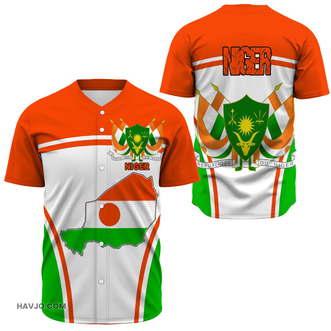 Niger Active Flag Baseball Jersey
