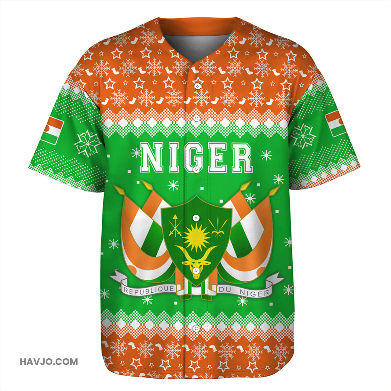 Niger Christmas Coat of Arms Baseball Jersey