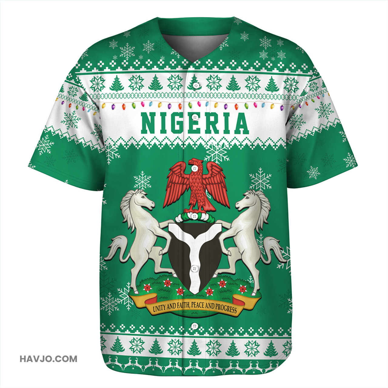 Nigeria Christmas Style Pattern Baseball Jersey
