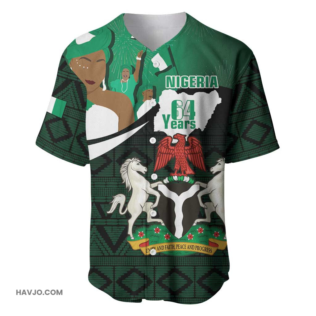 Nigeria Independence Day Happy 64 Years Of Anniversary African Pattern Baseball Jersey