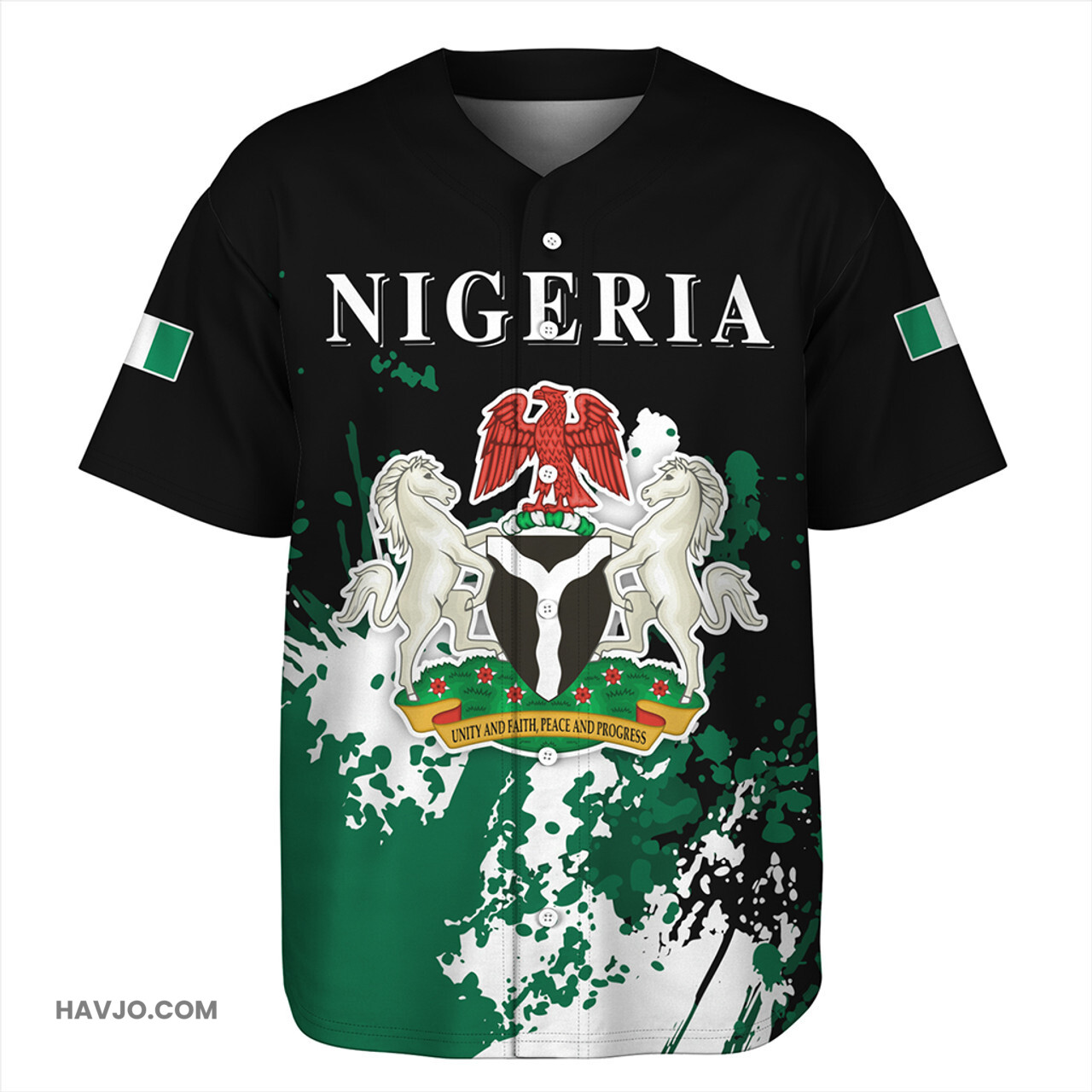 Nigeria Spanit Style Baseball Jersey
