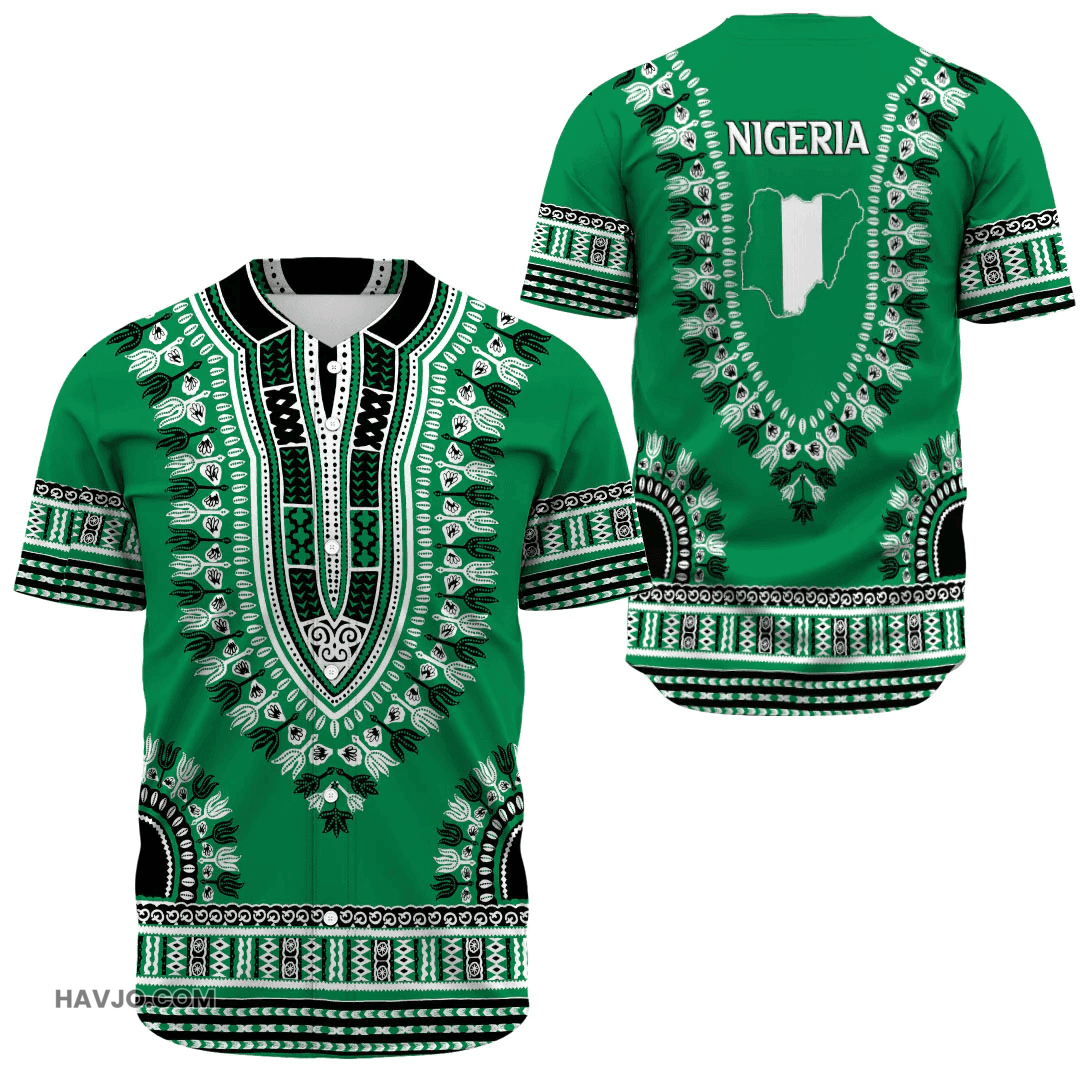 Nigeria Traditional Dashiki Baseball Jersey