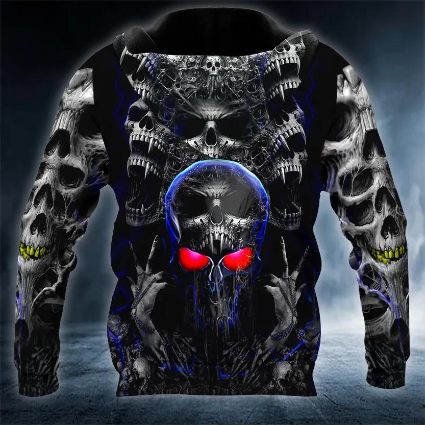 Alternative view of Night Ghost Skull 3D All Over Print Hoodie