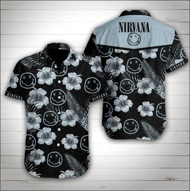 Nirvana Band Tropical Pattern Hawaiian Shirt Tropical Aloha Button Up