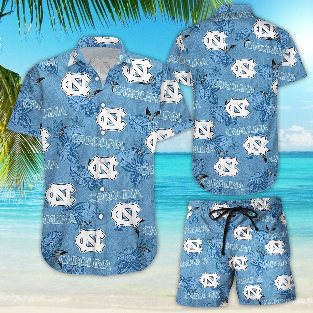 North Carolina Tar Heels Aloha Shirt Hawaiian Shirt Tropical Aloha Button Up