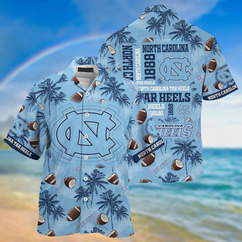 North Carolina Tar Heels Ncaa Hawaiian Shirt Tropical Aloha Button Up