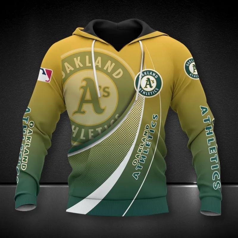 Oakland Athletics Big Logo MLB All Over Print Hoodie