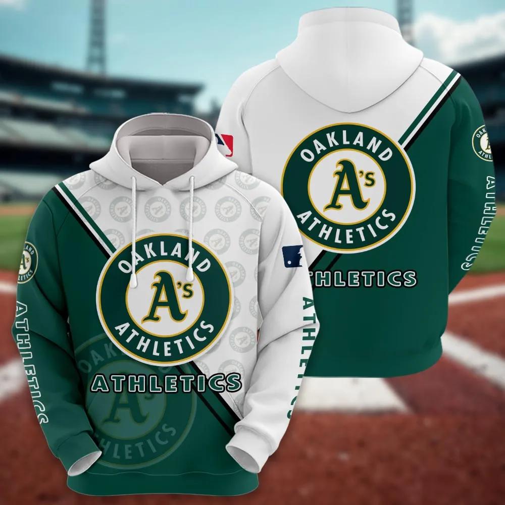 Oakland Athletics Logo 3D MLB All Over Print Hoodie