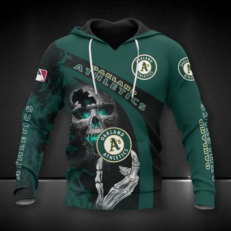 Oakland Athletics Skeleton MLB All Over Print Hoodie