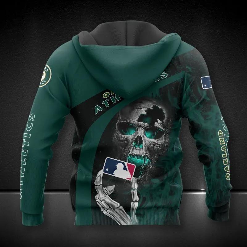 Alternative view of Oakland Athletics Skeleton MLB All Over Print Hoodie