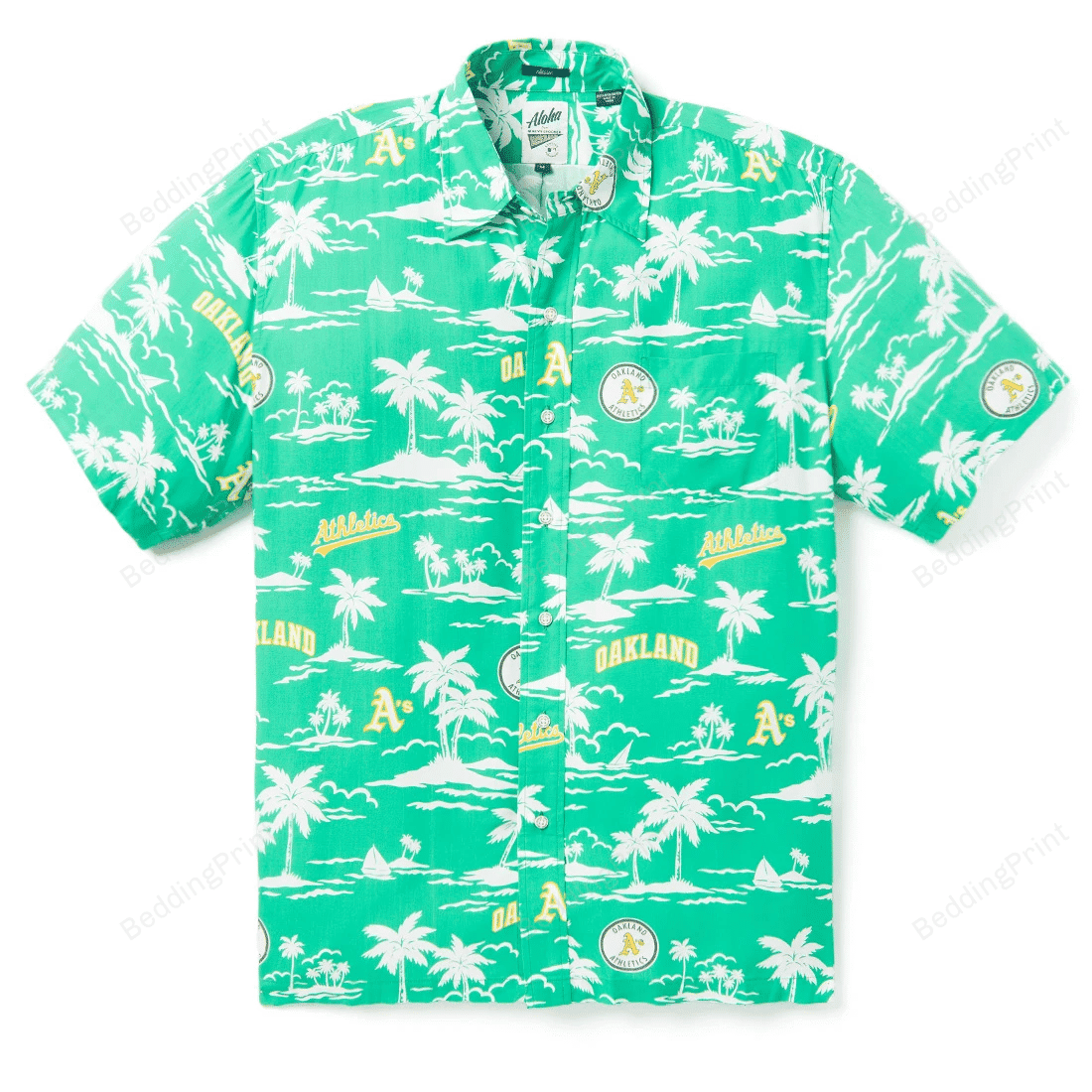 Oakland Athletics Vintage Mlb Hawaiian Shirt Tropical Aloha Button Up