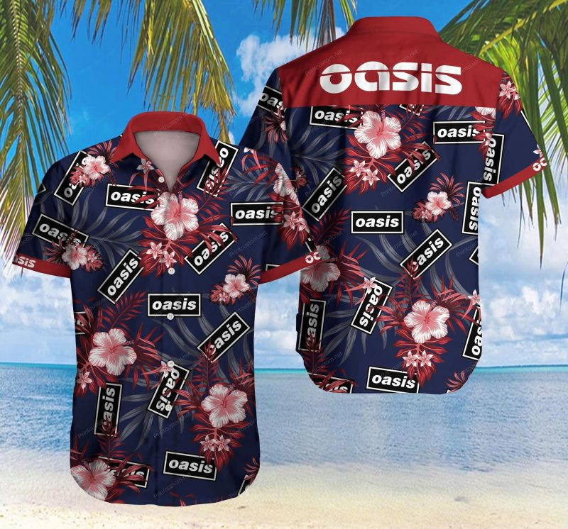 Oasis Hawaiian Shirt Tropical Aloha Button Up