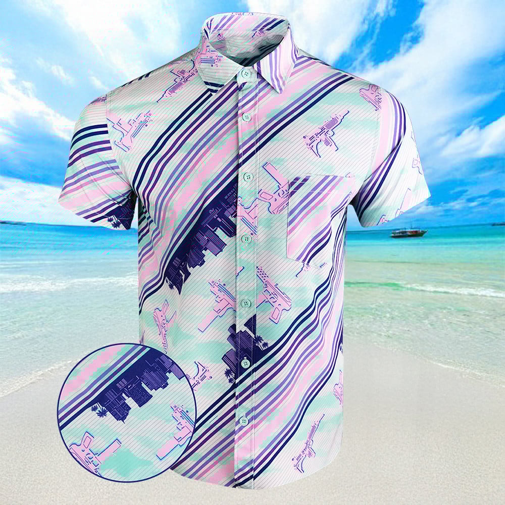 Ocean Drive Mint Hawaiian Shirt Mens Summer Button Up Shirts Gifts For Son