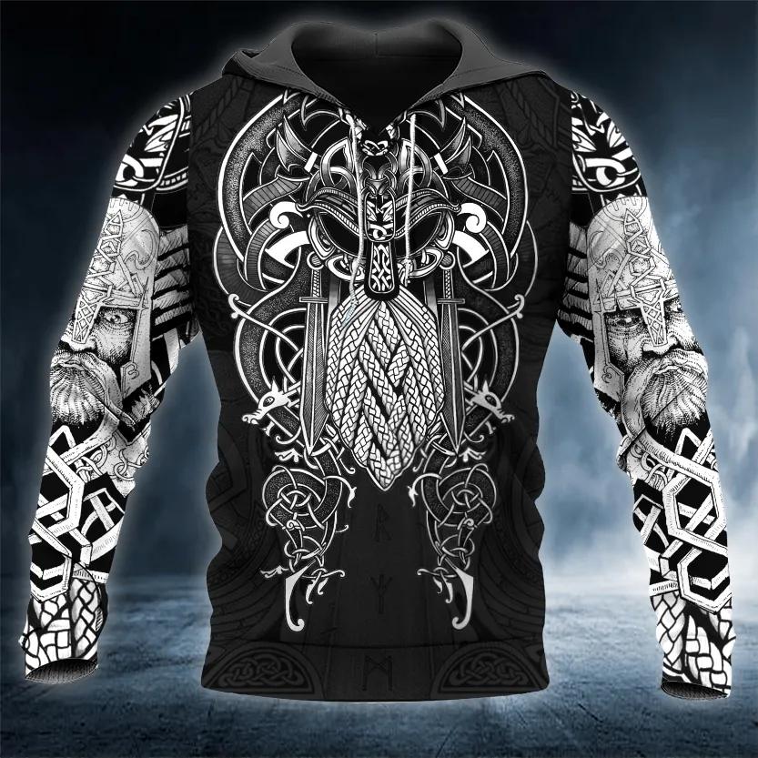 Odin Norse King Viking Tattoo 3D All Over Print Hoodie