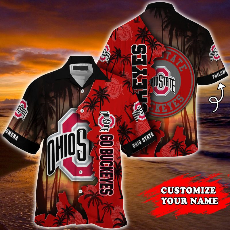 Ohio State Buckeyes Ncaa Personalized Summer Hawaiian Shirt Tropical Aloha Button Up