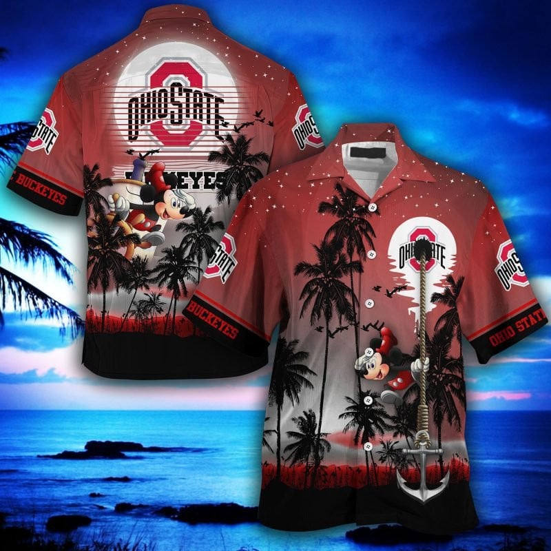 Ohio State Buckeyes Ncaa Summer Hawaiian Shirt Tropical Aloha Button Up