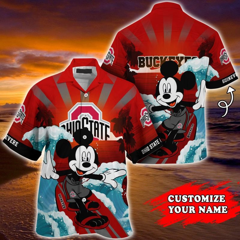 Ohio State Buckeyes Ncaa Summer Personalized Hawaiian Shirt Tropical Aloha Button Up