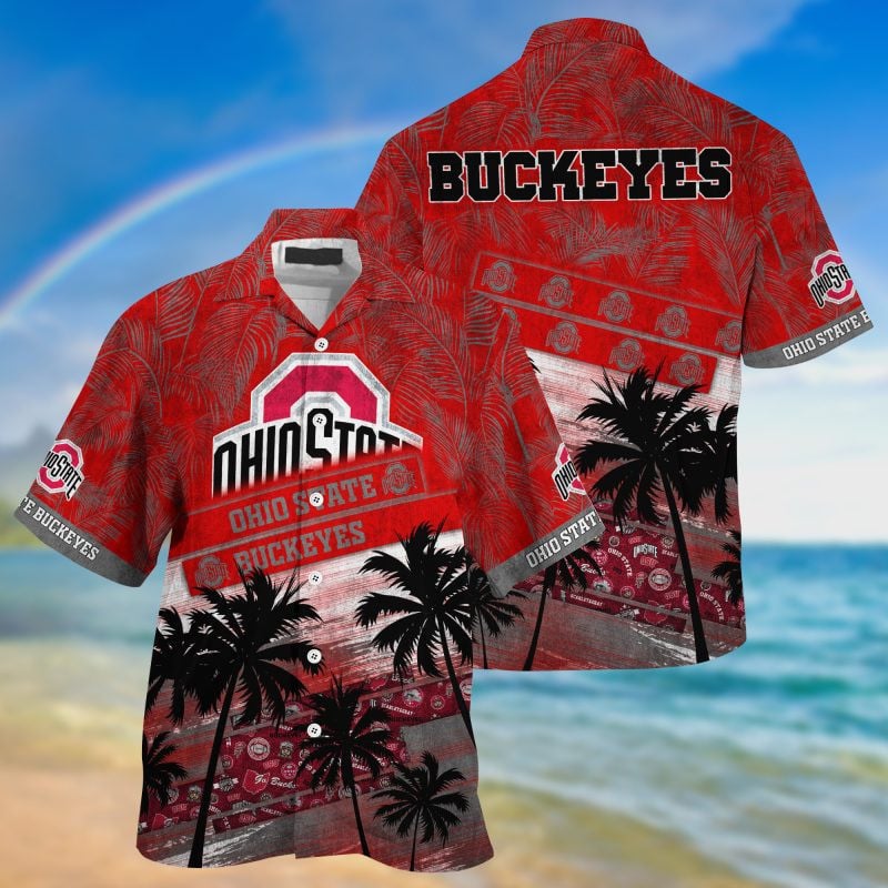 Ohio State Buckeyes Ncaa Trending Summer Hawaiian Shirt Tropical Aloha Button Up