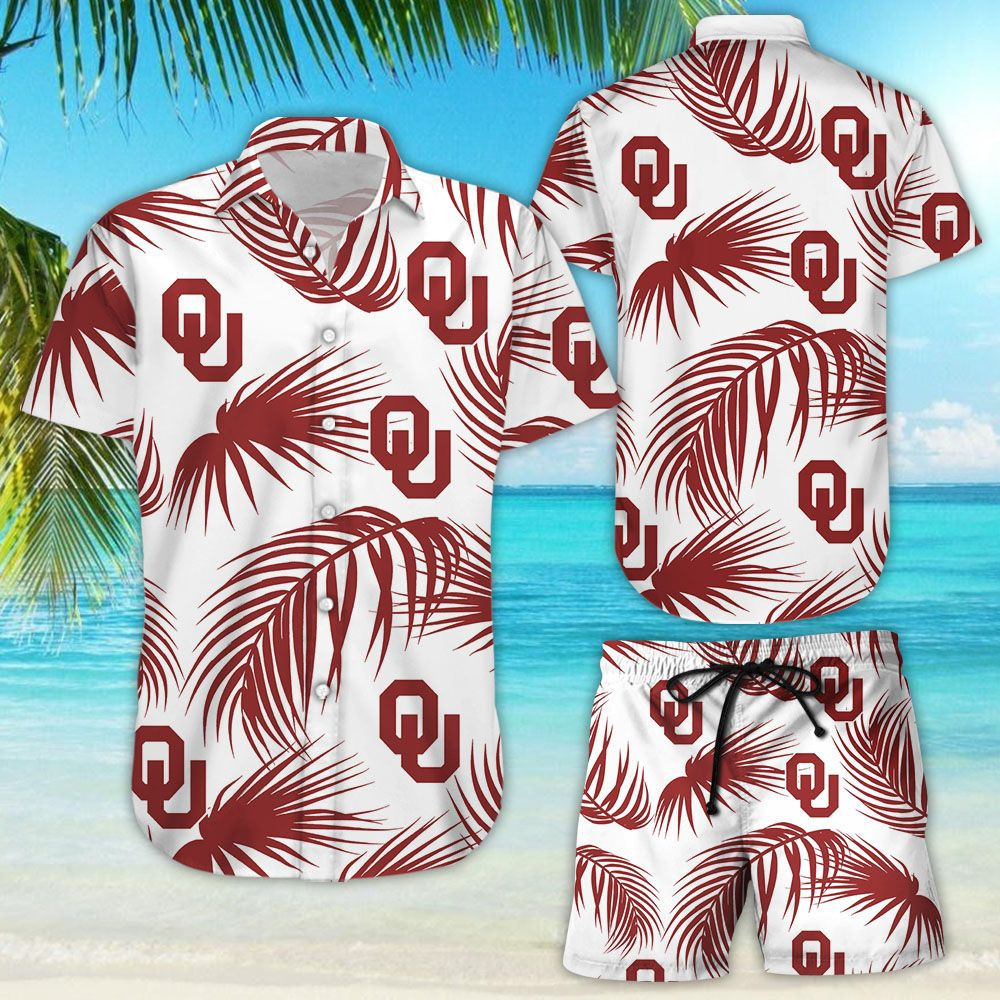 Oklahoma Sooners Flower Hawaiian Shirt Tropical Aloha Button Up