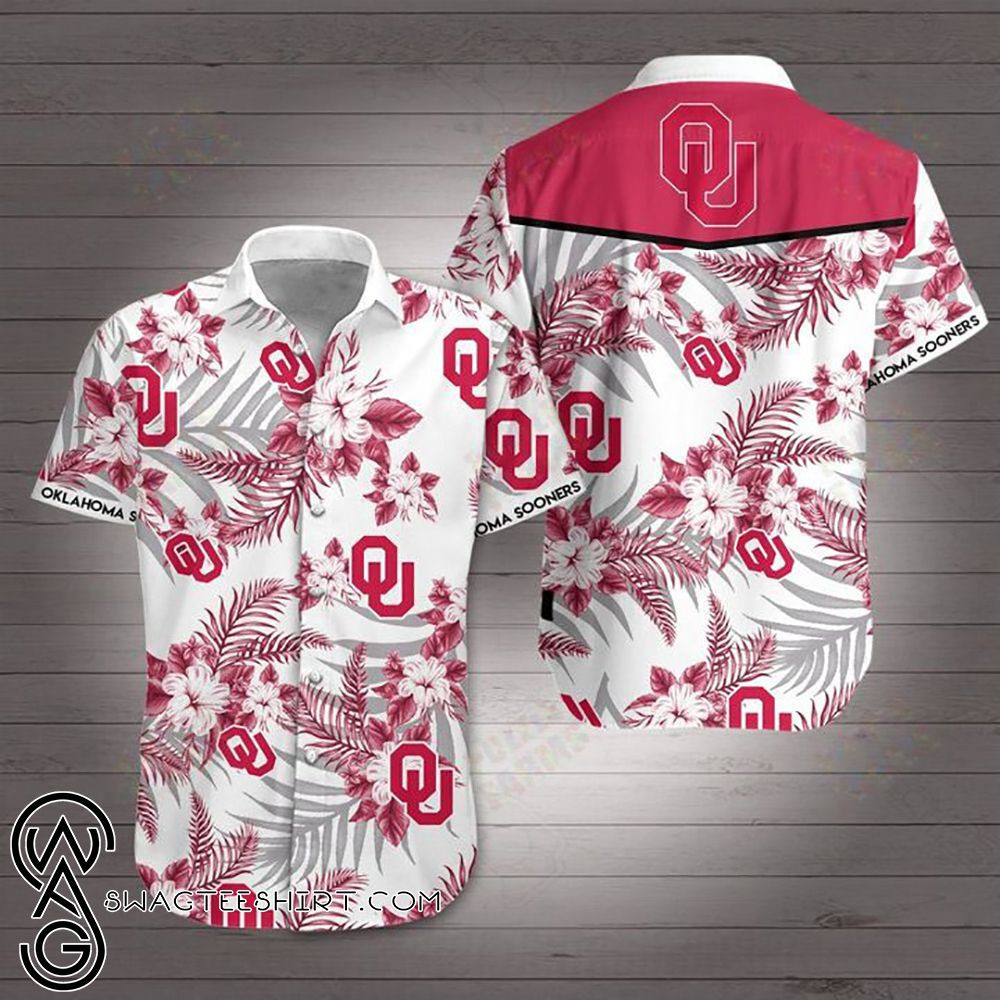 Oklahoma Sooners Hawaiian Shirt Tropical Aloha Button Up