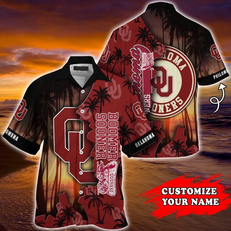 Oklahoma Sooners Ncaa Personalized Summer Hawaiian Shirt Tropical Aloha Button Up