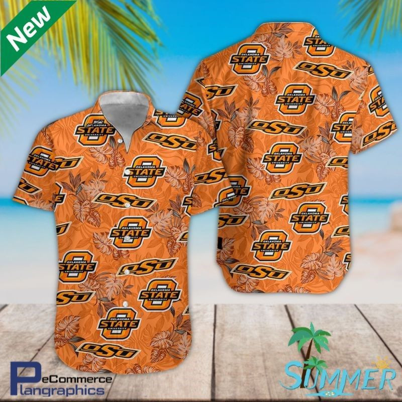 Oklahoma State Cowboys Football Hawaiian Shirt Tropical Aloha Button Up