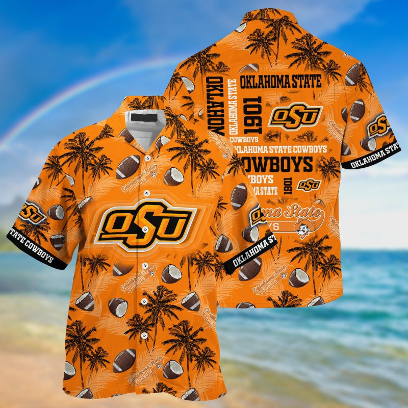 Oklahoma State Cowboys Ncaa Hawaiian Shirt Tropical Aloha Button Up