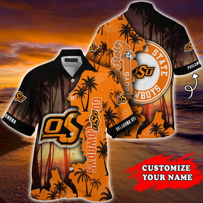 Oklahoma State Cowboys Ncaa Personalized Summer Hawaiian Shirt Tropical Aloha Button Up