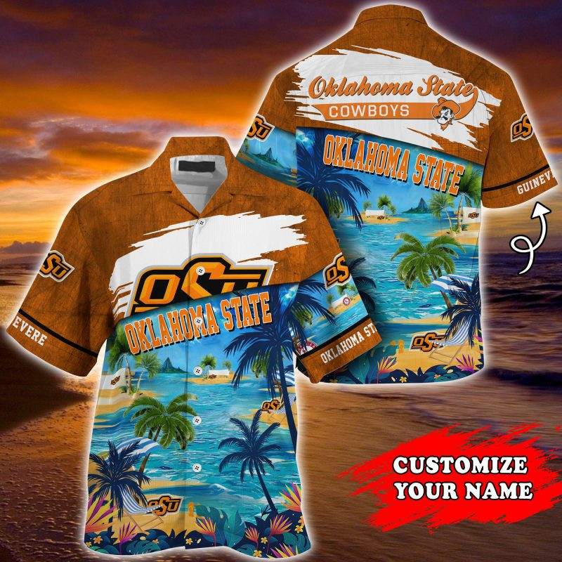 Oklahoma State Cowboys Ncaa Personalized Summer Hawaiian Shirt Tropical Aloha Button Up