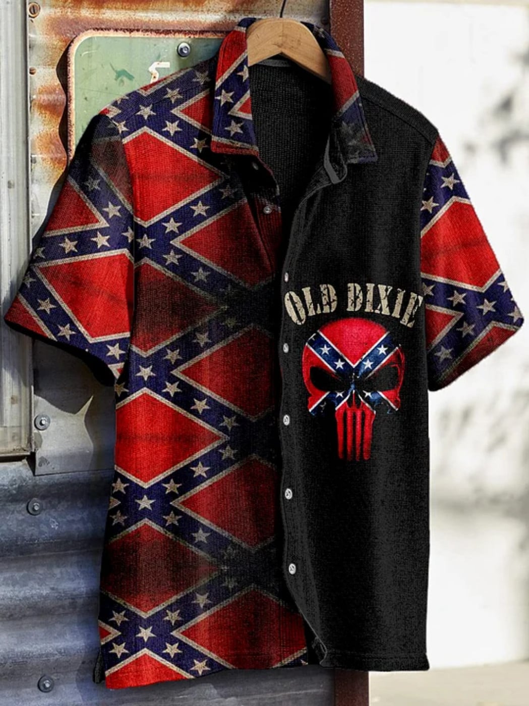 Old Dixie Skull Hawaiian Shirt Southern Pride Clothing Old Dixie Shirt Gifts For Son