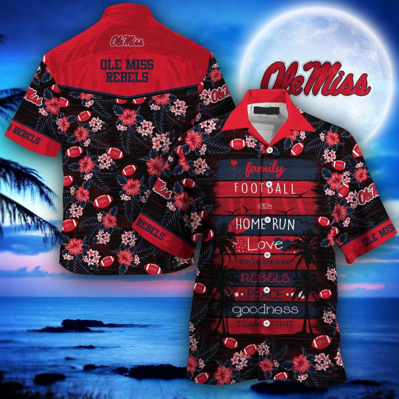 Ole Miss Rebels Ncaa Hawaiian Shirt Tropical Aloha Button Up