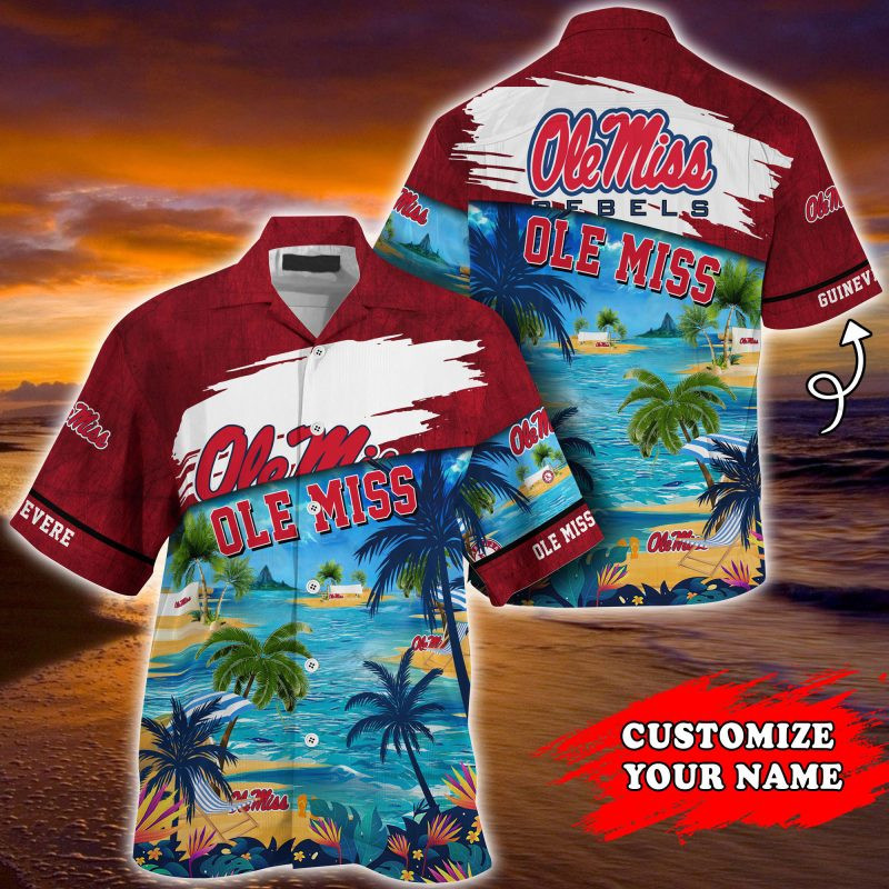 Ole Miss Rebels Ncaa Personalized Summer Hawaiian Shirt Tropical Aloha Button Up