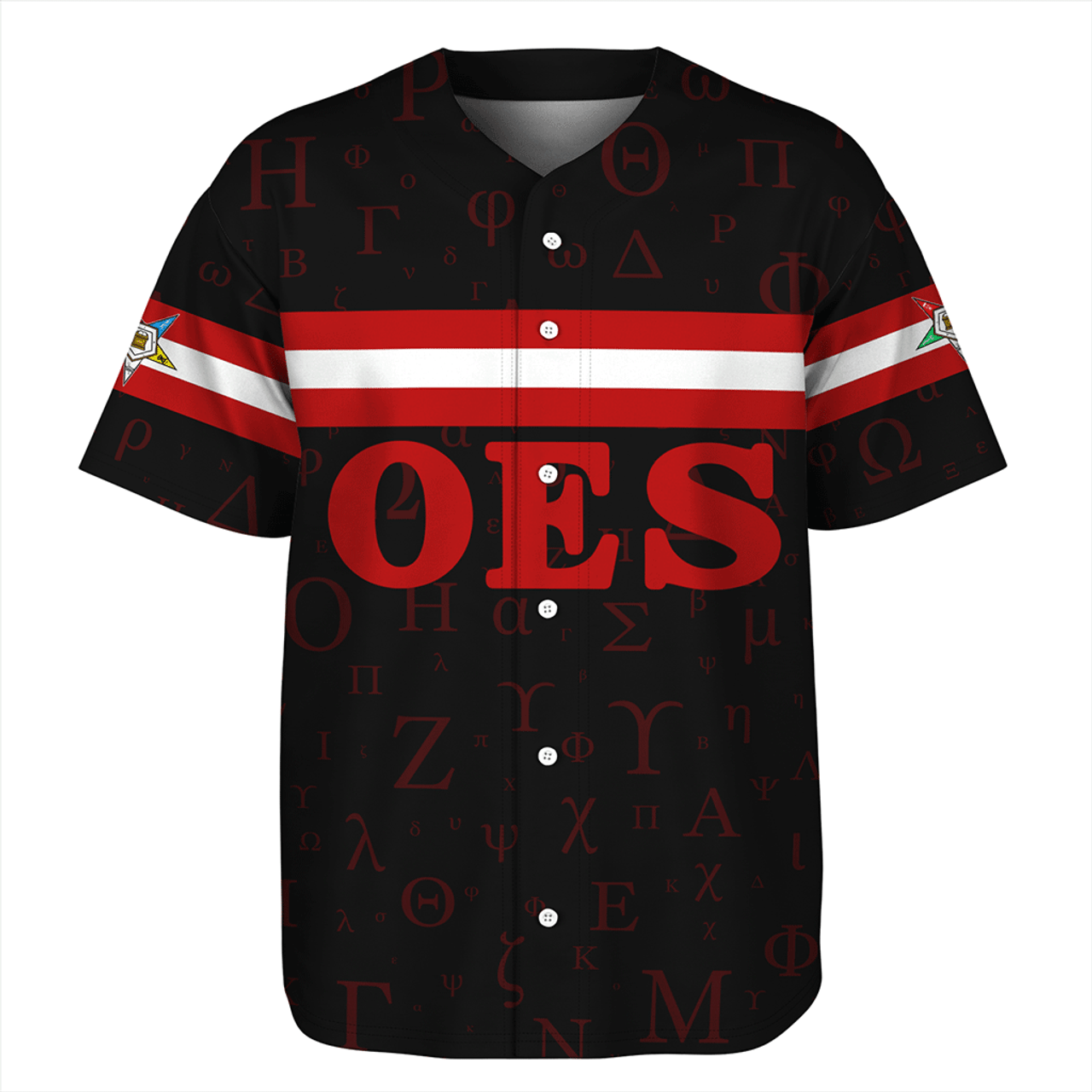 Order of the Eastern Star Alphabet Style Baseball Jersey
