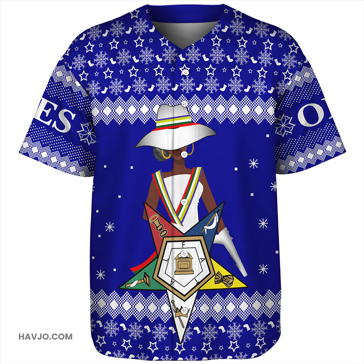 Order of the Eastern Star Christmas Greek Life Baseball Jersey