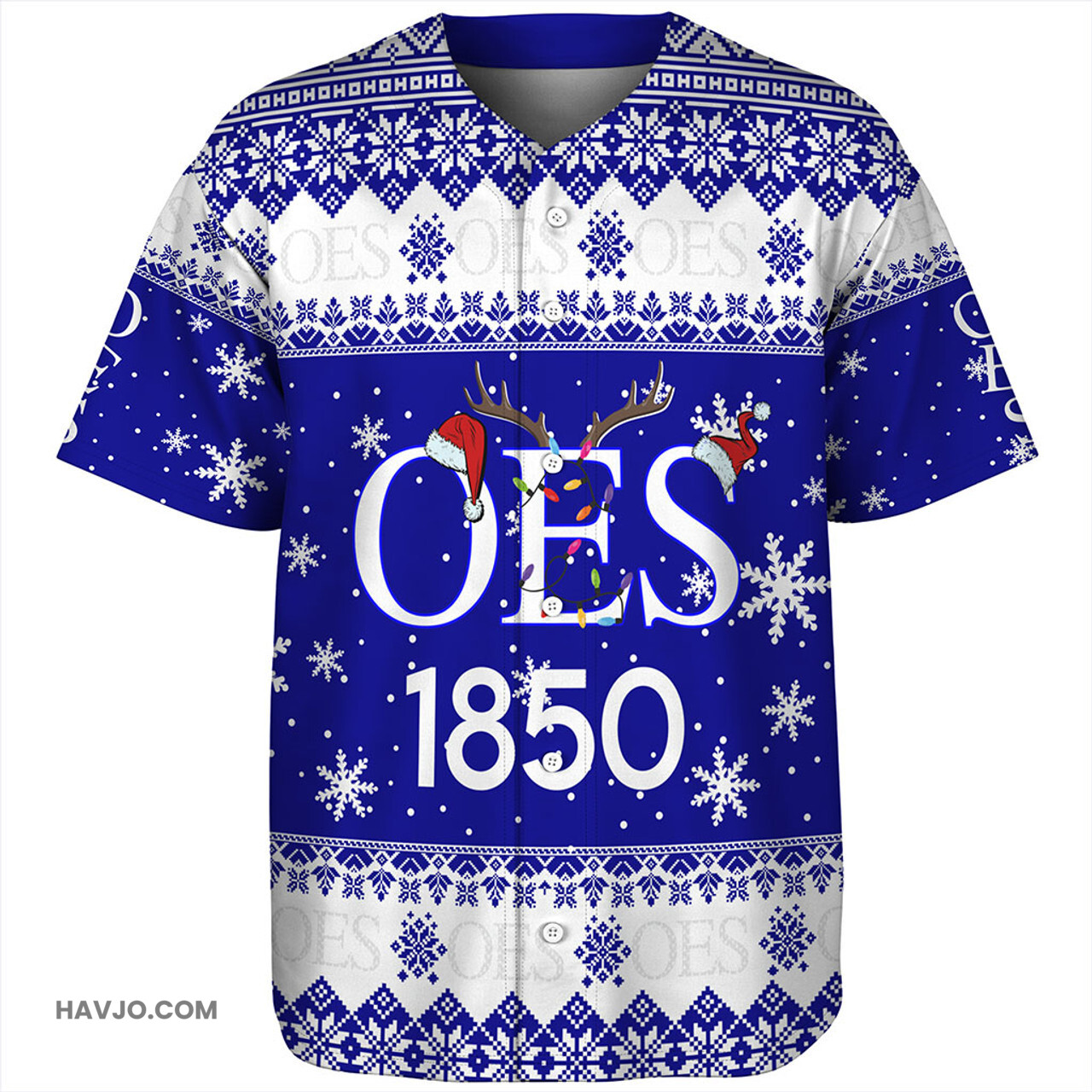 Order of the Eastern Star Christmas Symbols Design Baseball Jersey