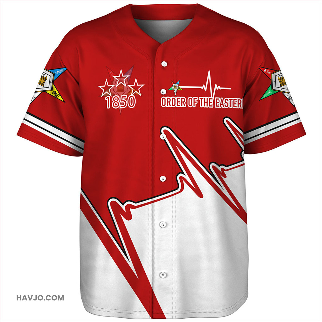 Order of the Eastern Star Custom Heartbeat Baseball Jersey