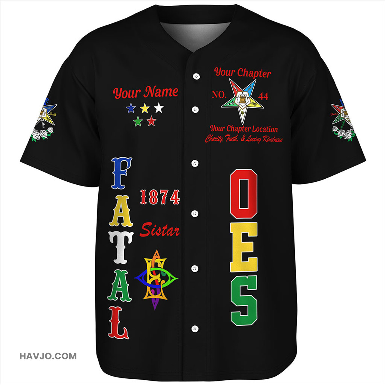 Order of the Eastern Star Custom OES Sistar Walking Baseball Jersey