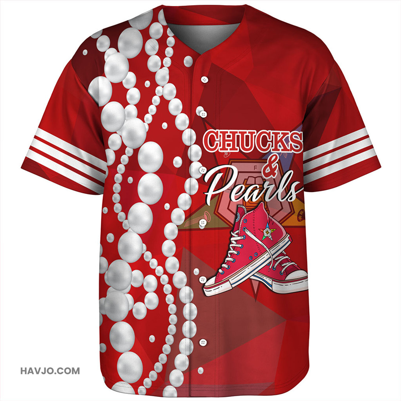 Order of the Eastern Star Greek Life Chuck And Pearls Baseball Jersey