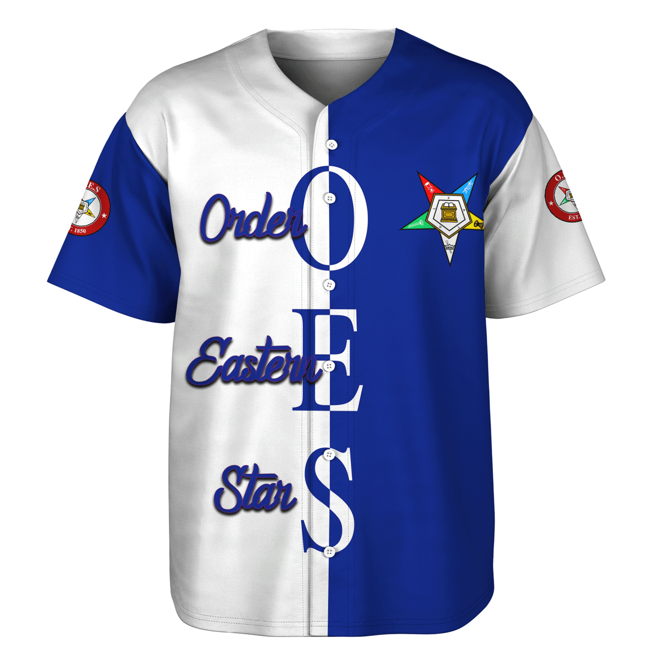 Order of the Eastern Star Half Style Baseball Jersey