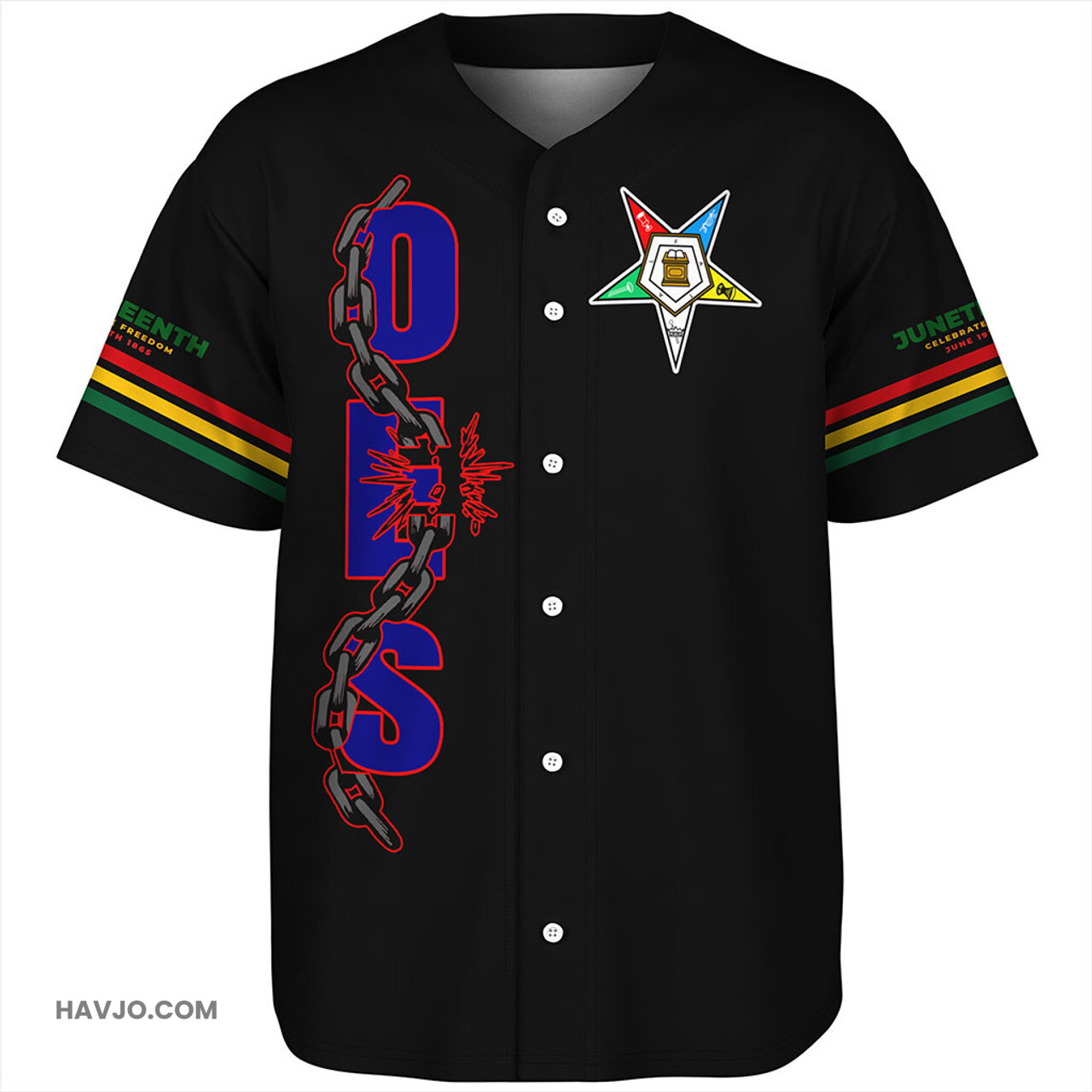 Order of the Eastern Star Juneteenth Chain Freedom Day Baseball Jersey