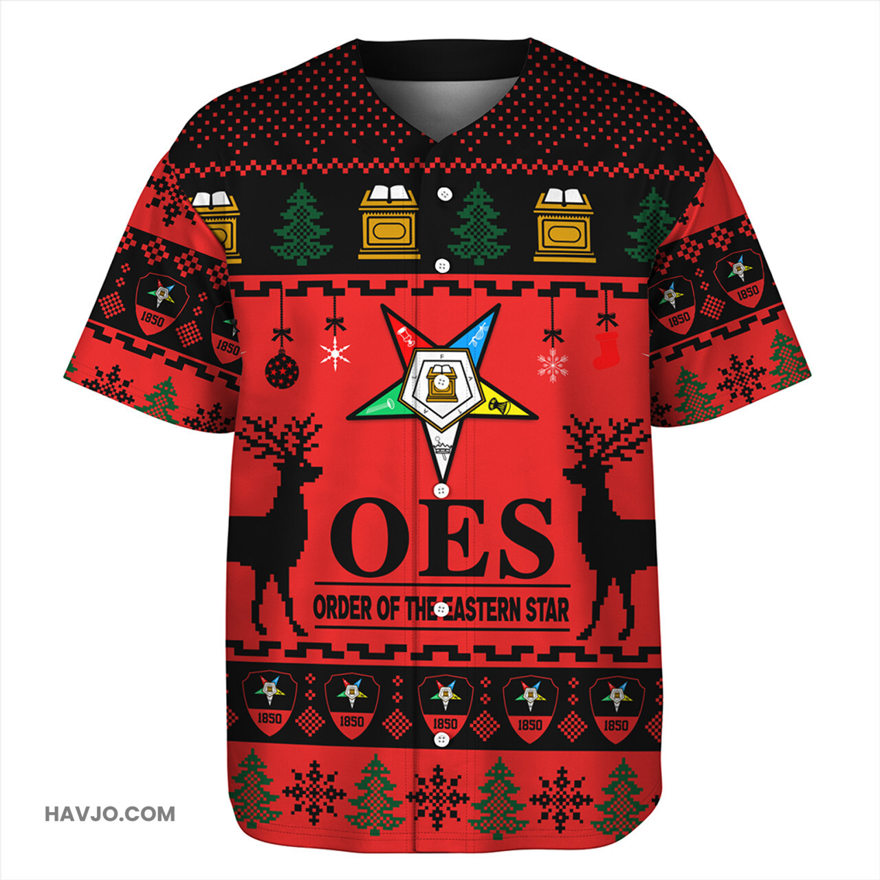 Order of the Eastern Star Lux Christmas Baseball Jersey