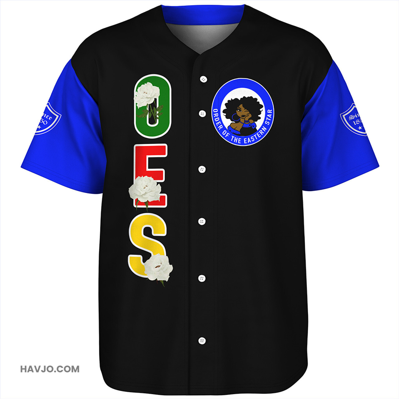 Order of the Eastern Star Rose Flower Baseball Jersey