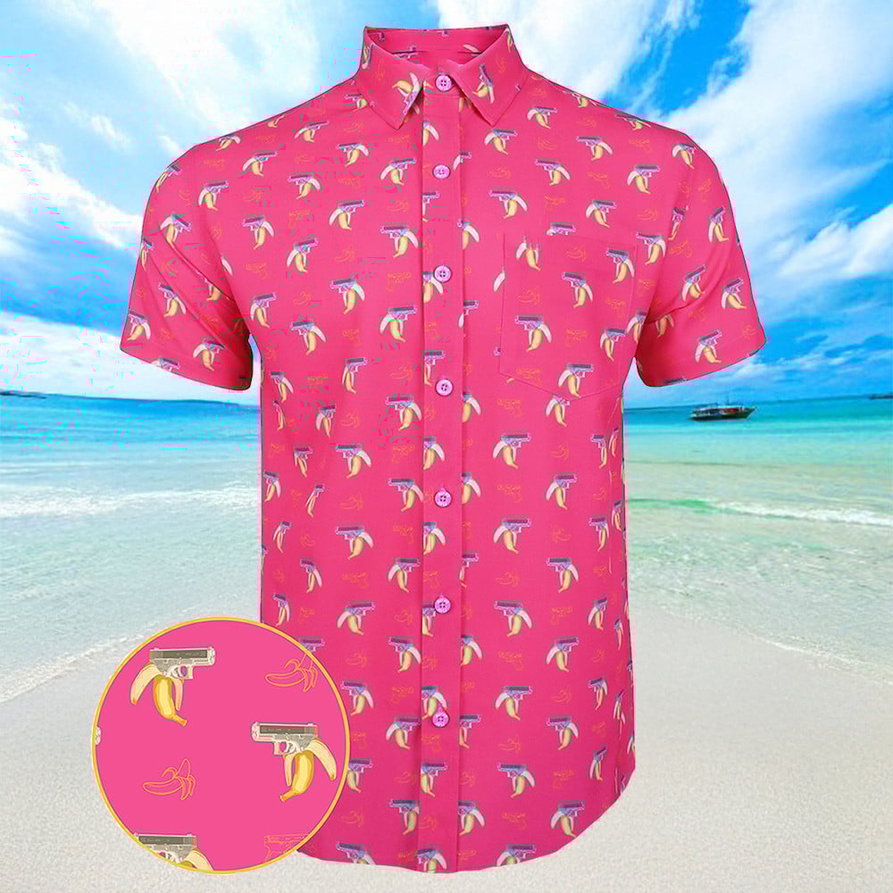 Organic Hawaiian Shirt Summer Short Sleeve Button Up Shirts Gifts For Son